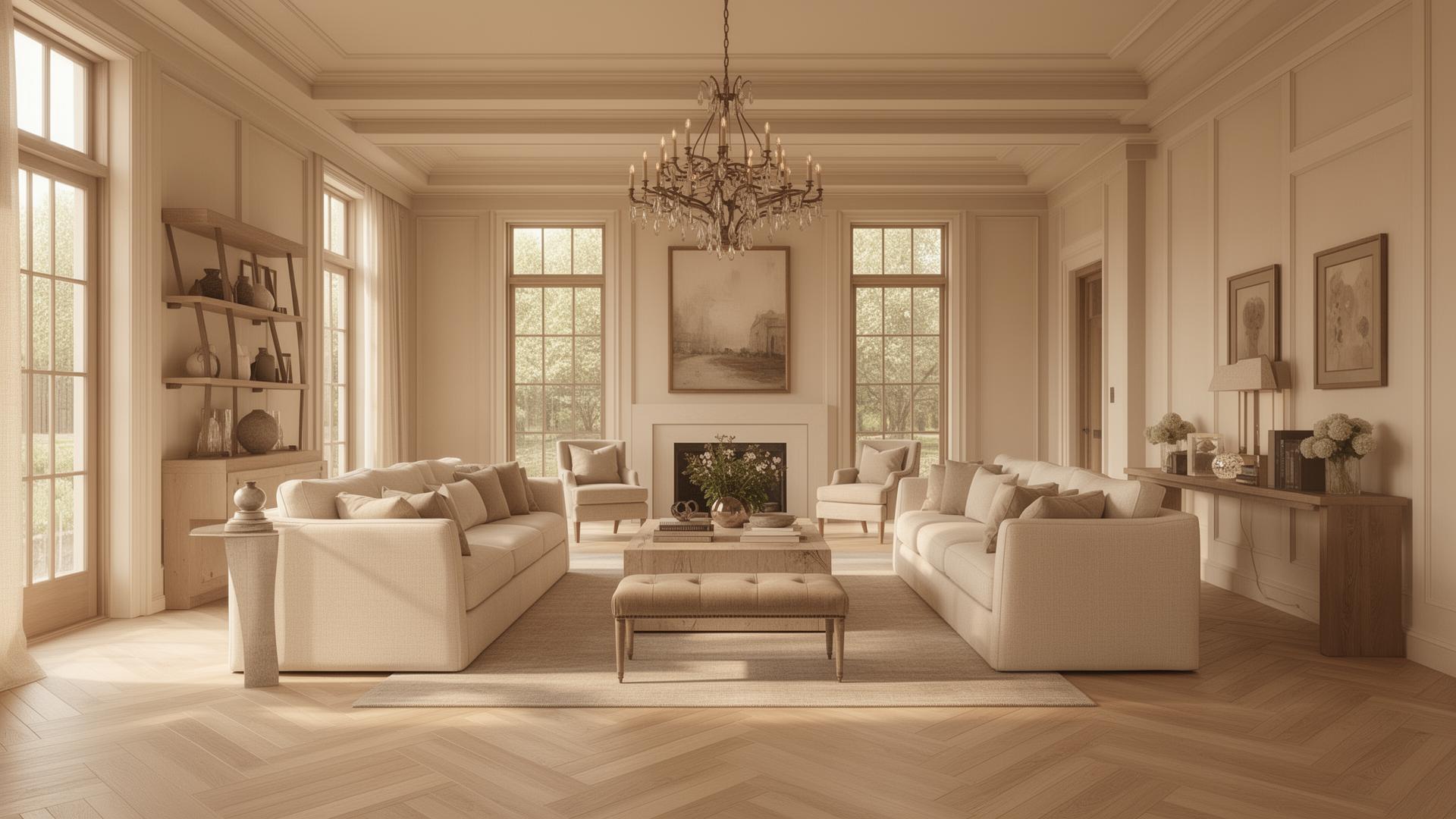 A bright, classic Chicagoland living room